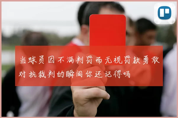 当球员因不满判罚而无视罚款勇敢对抗裁判的瞬间你还记得吗